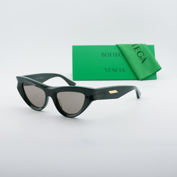 Bottega Veneta BV1220S 004 Sunglasses Green Cat Eye Frame, Green Lenses main image 8